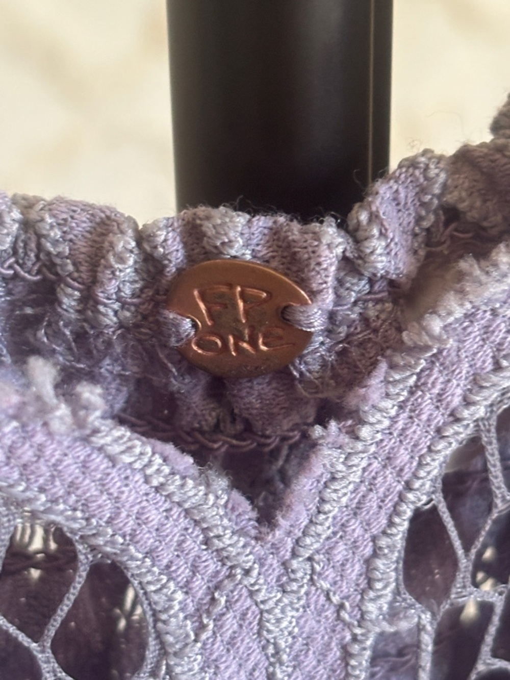 Free People Lace Slip Dress Purple Boho Crochet Mini Adella Style XS - Picture 3 of 8